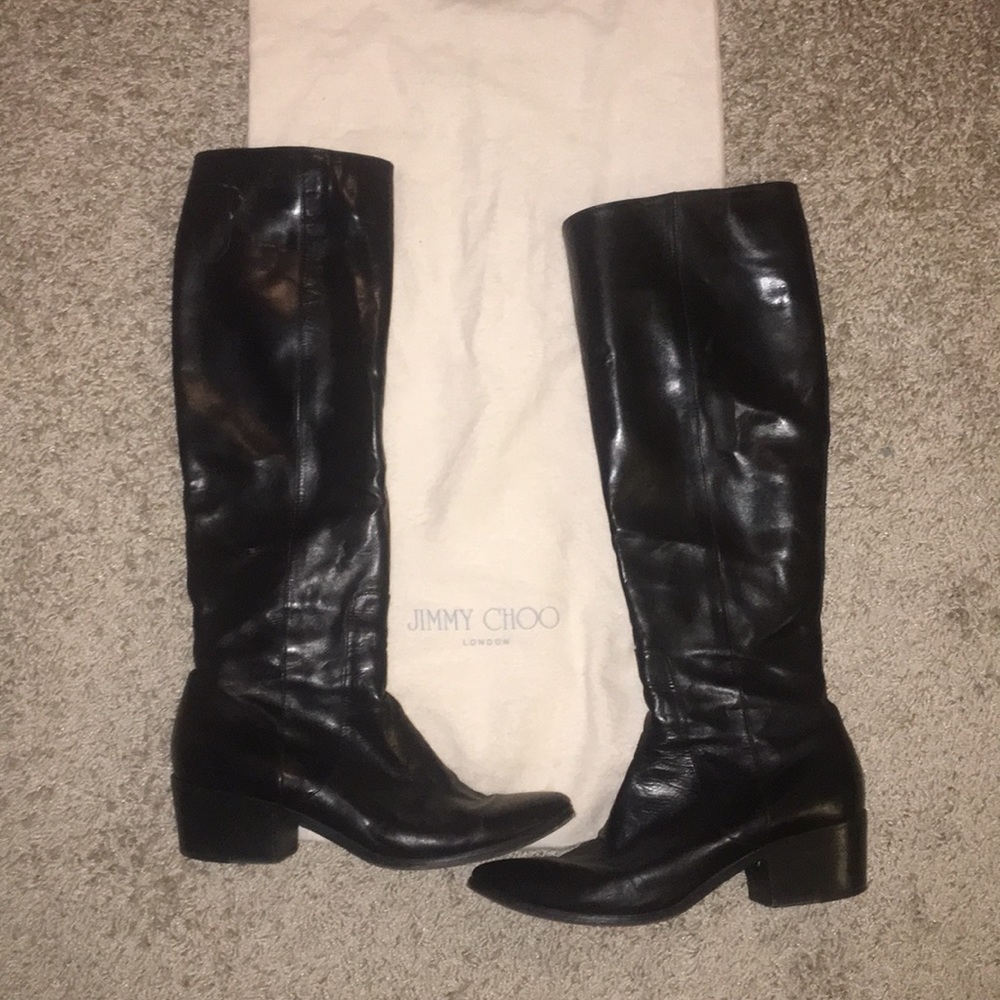 Jimmy Choo Black Leather Boots
